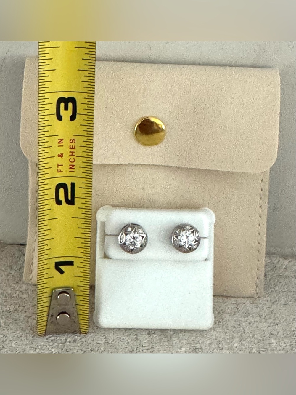 Sterling Silver 925 CZ Milgrain Halo Stud Earrings Vintage Style - Picture 7 of 7